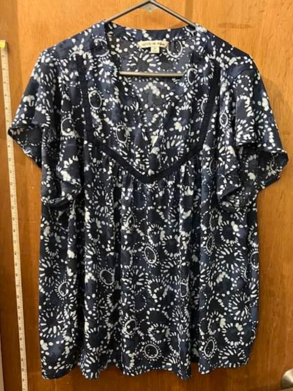 🐻Size 2X - Zac & Rachel - Blue Short Sleeve Pullover Blouse